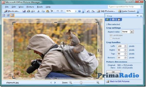 Resize Foto di Microsoft Picture Manager 